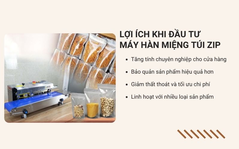 Lợi ích khi đầu tư máy hàn miệng túi zip 