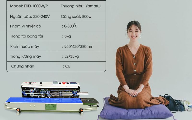 Máy dán miệng túi liên tục Yamafuji FRD-1000WP
