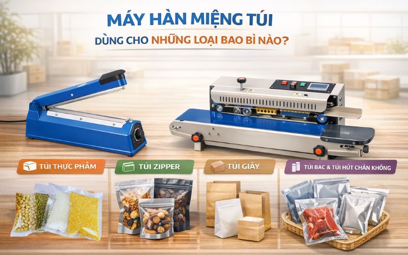 Máy hàn miệng túi dùng cho những loại bao bì nào?  