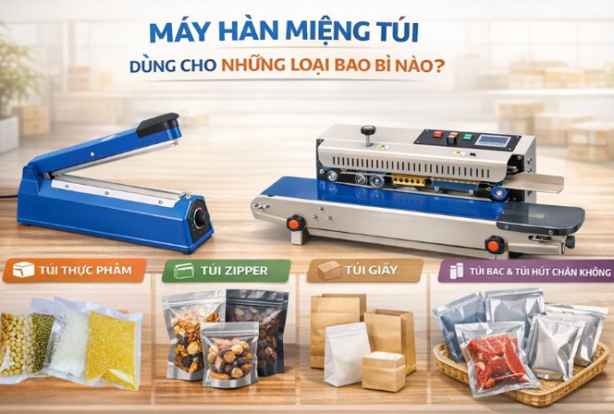 Máy hàn miệng túi dùng cho những loại bao bì nào?