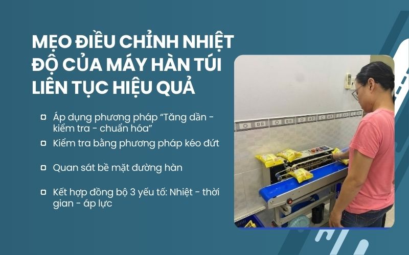 Mẹo điều chỉnh nhiệt độ của máy hàn túi liên tục hiệu quả