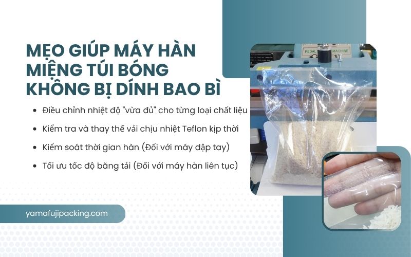 Mẹo giúp máy hàn túi bóng không bị dính bao bì