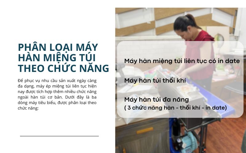 Phân loại máy hàn miệng túi theo chức năng