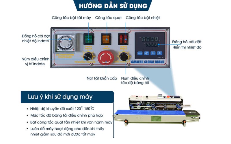 hướng dẫn và lưu ý khi sử dụng máy dán miệng túi FRD-1000WP 