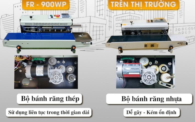 sự khác biệt về bộ bánh răng của FR-900WP 