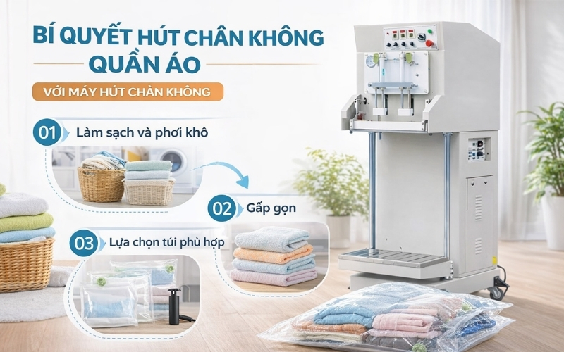 Bí quyết hút chân không quần áo với máy hút chân không