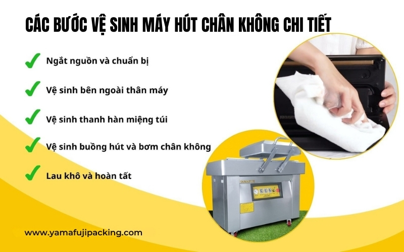 Các bước vệ sinh máy hút chân không chi tiết