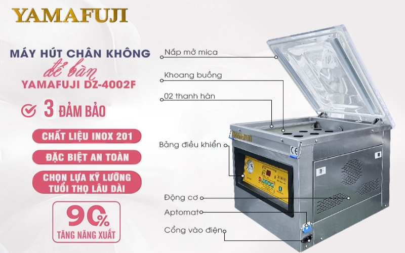 Cấu tạo máy hút chân không 1 buồng Yamafuji DZ-4002F