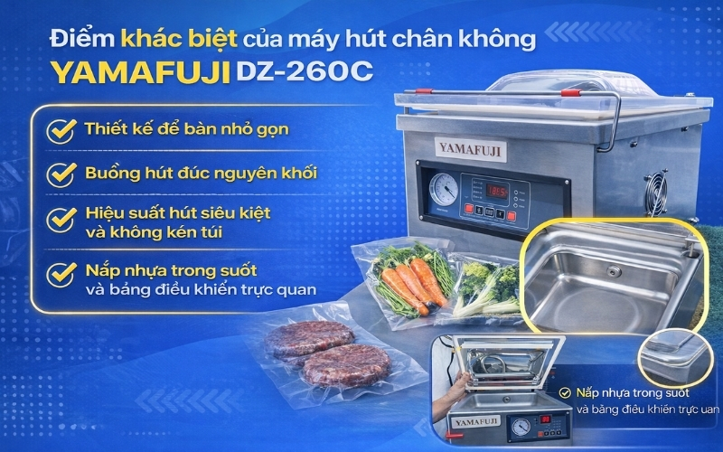 Điểm khác biệt của máy hút chân không Yamafuji DZ-260C