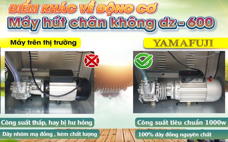 Điểm khác biệt động cơ máy hút chân không Yamafuji DZ-6002E