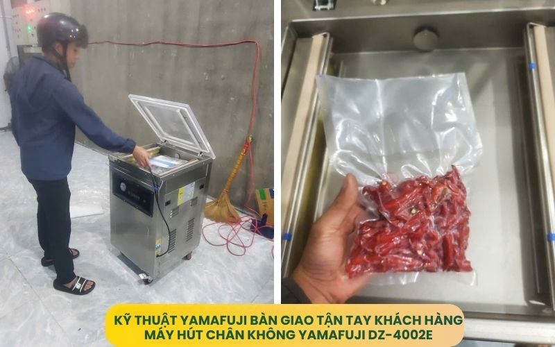 Kỹ thuật Yamafuji bàn giao khách hàng máy hút chân không Yamafuji DZ4002E