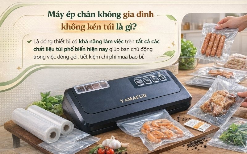 Máy ép chân không gia đình không kén túi là gì