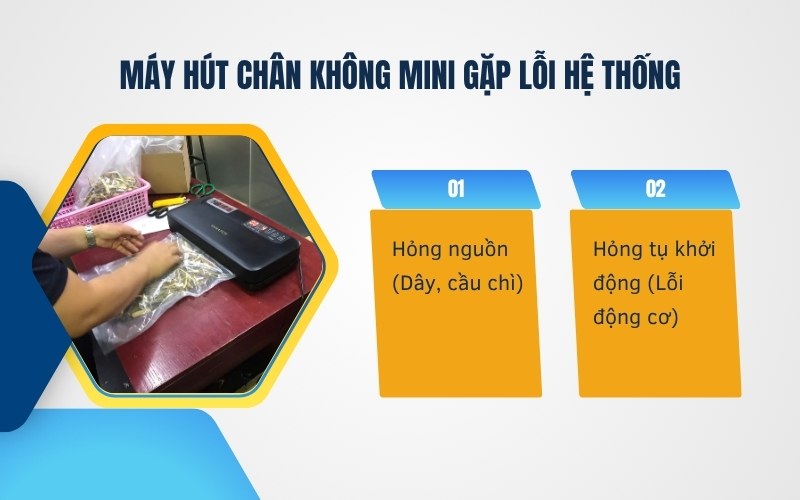 Máy hút chân không mini gặp lỗi HỆ THỐNG