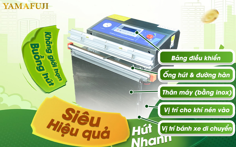 Máy hút chân không vòi ngoài Yamafuji DZ-600W