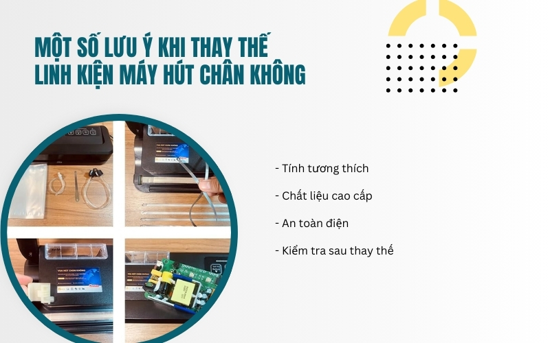 Một số lưu ý khi thay thế linh kiện máy hút chân không