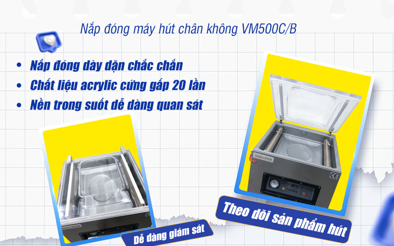 Nắp đóng máy hút chân không Yamafuji VM-500CB