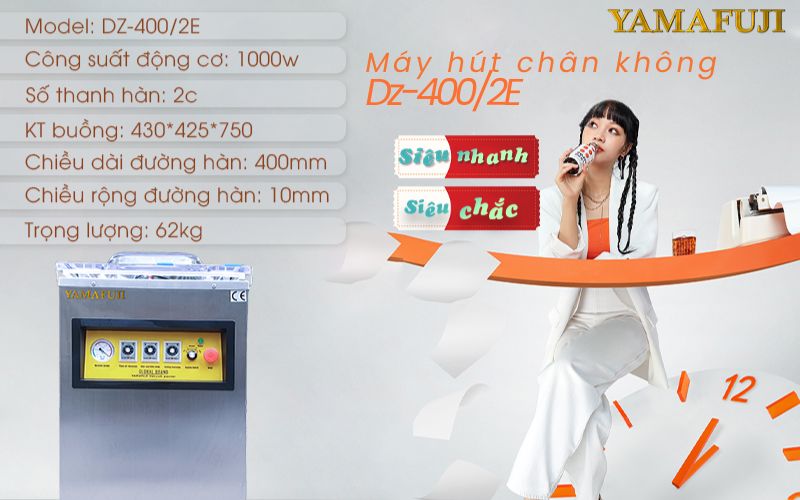 Thông số kỹ thuật của máy đóng gói hút chân không Yamafuji DZ4002E