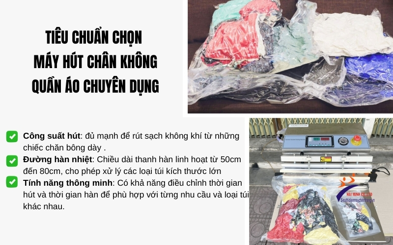 Tiêu chuẩn chọn máy hút chân không quần áo chuyên dụng