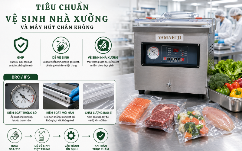 Tiêu chuẩn về vệ sinh nhà xưởng và máy hút chân không
