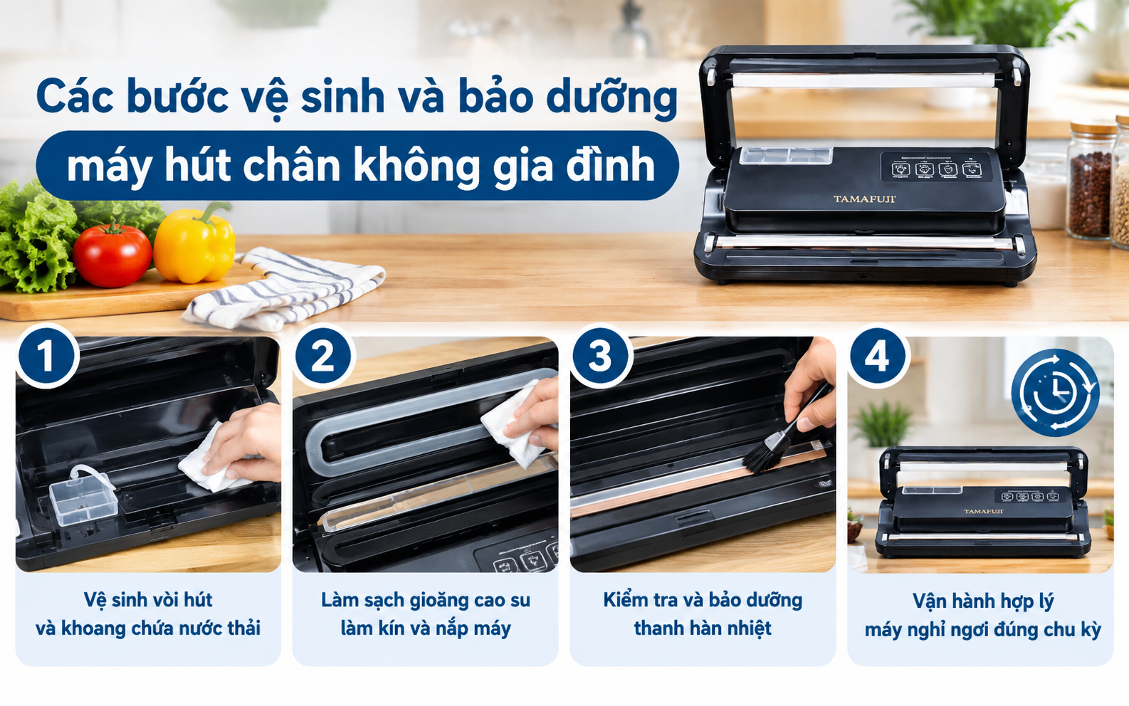 Các bước vệ sinh và bảo dưỡng máy hút chân không gia đình