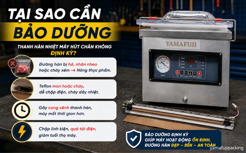 Tại sao cần bảo dưỡng thanh hàn nhiệt máy hút chân không định kỳ?