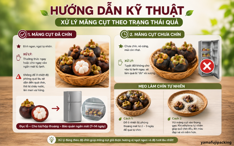 Hướng dẫn kỹ thuật xử lý măng cụt theo trạng thái quả