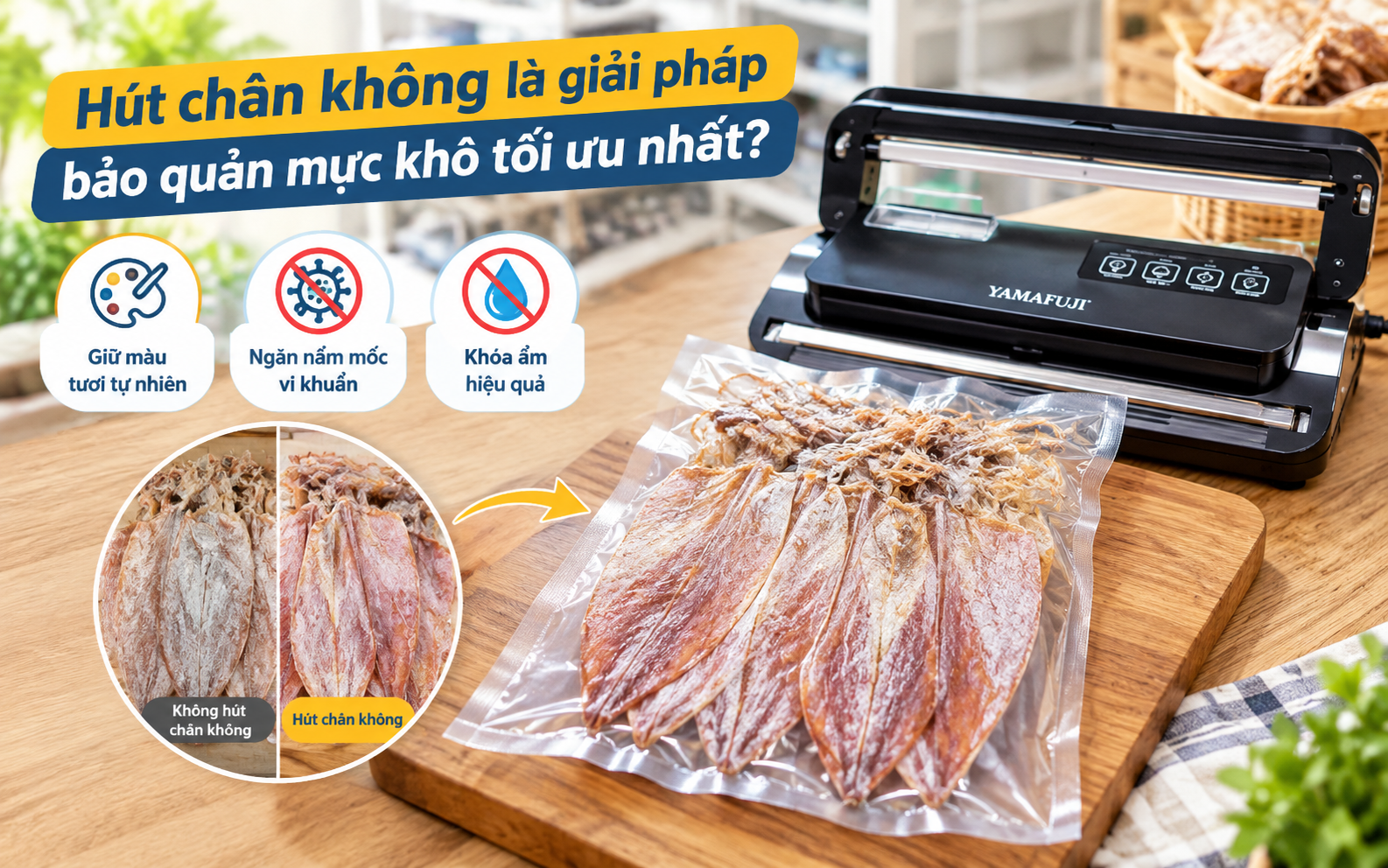 Hút chân không là giải pháp bảo quản mực khô tối ưu nhất?