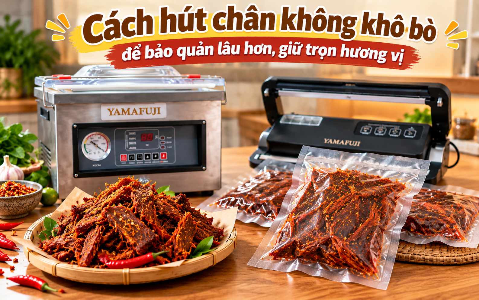 Cách hút chân không khô bò để bảo quản lâu hơn