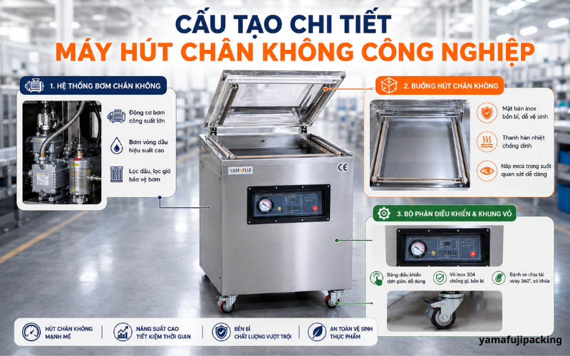 Cấu tạo chi tiết máy hút chân không công nghiệp