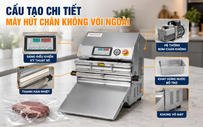 Cấu tạo chi tiết của máy hút chân không vòi ngoài