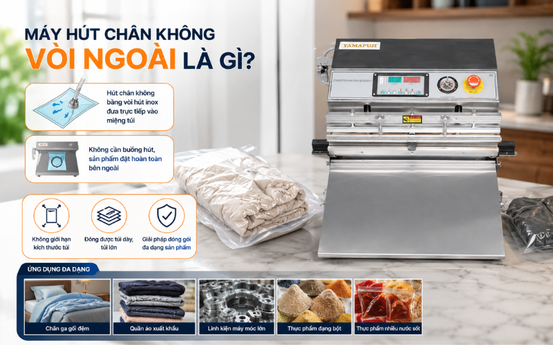 Máy hút chân không vòi ngoài là gì?