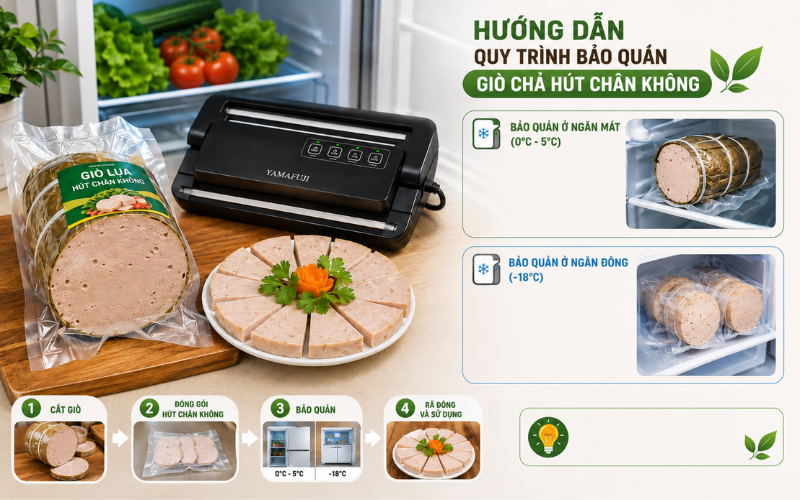 Hướng dẫn quy trình bảo quản giò chả hút chân không chuẩn