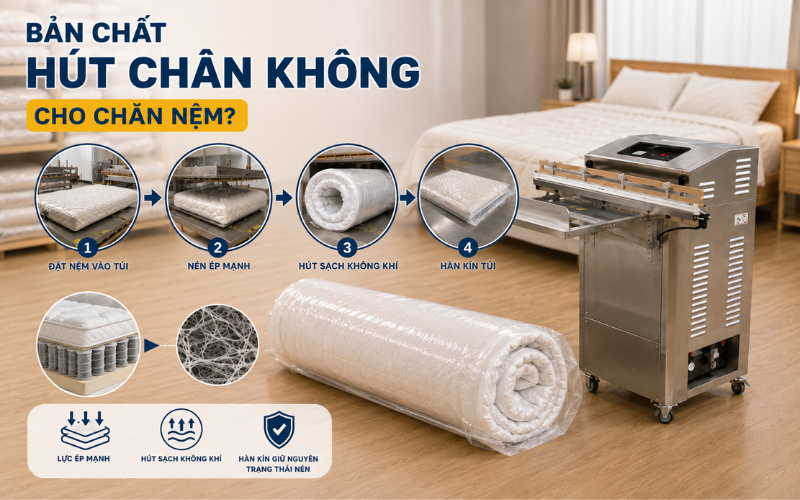 Bản chất hút chân không cho chăn nệm?