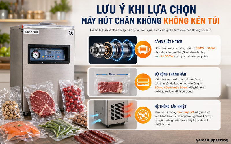 Lưu ý khi lựa chọn máy hút chân không không kén túi