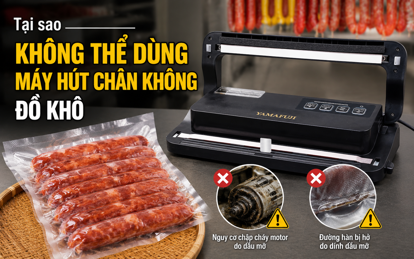 Tại sao không thể dùng máy hút chân không đồ khô