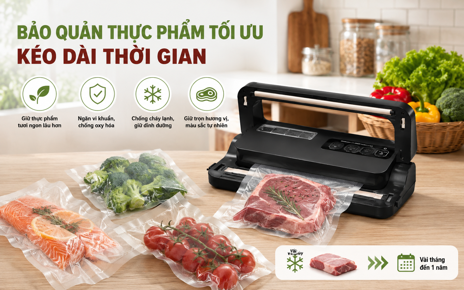 Bảo quản thực phẩm tối ưu, kéo dài thời gian