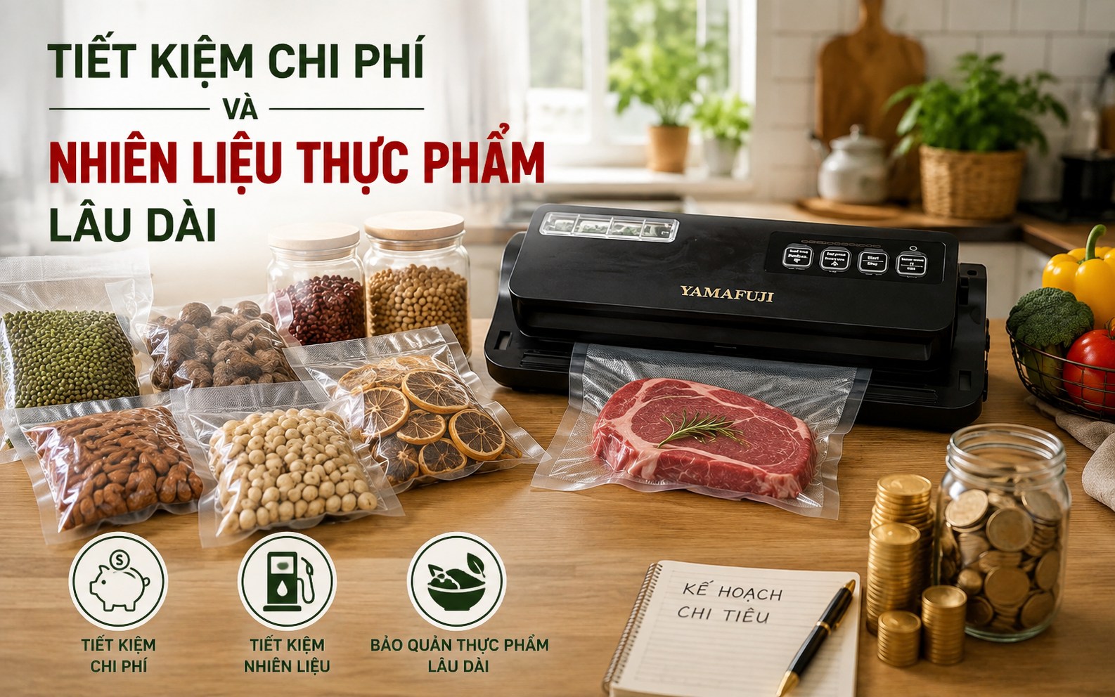 Tiết kiệm chi phí và nhiên liệu thực phẩm lâu dài
