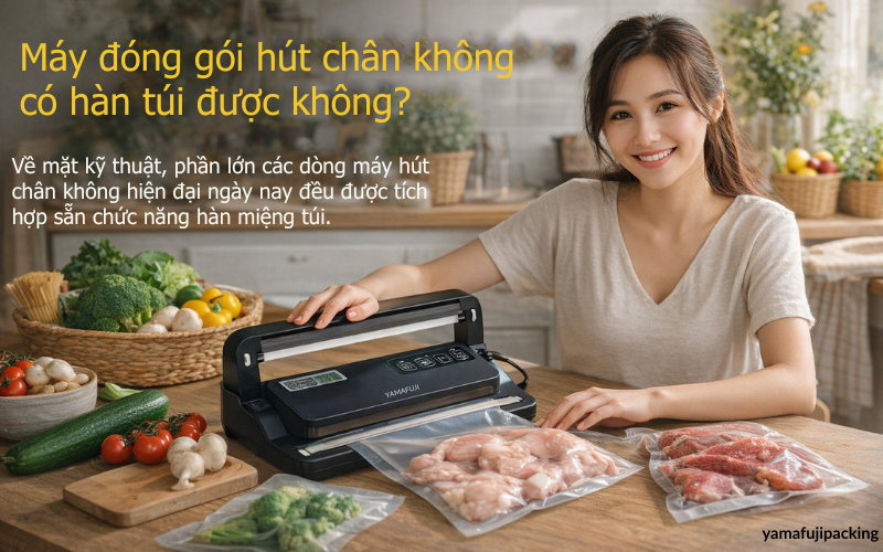 Máy đóng gói hút chân không có hàn túi được không?