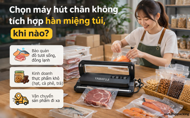Chọn máy hút chân không tích hợp hàn miệng túi, khi nào?