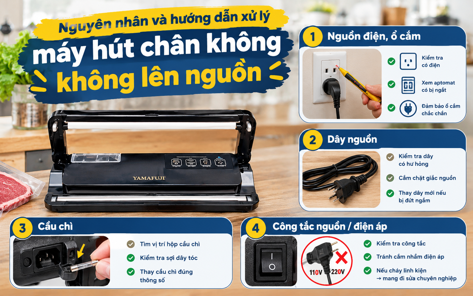 Nguyên nhân và hướng dẫn xử lý máy hút chân không