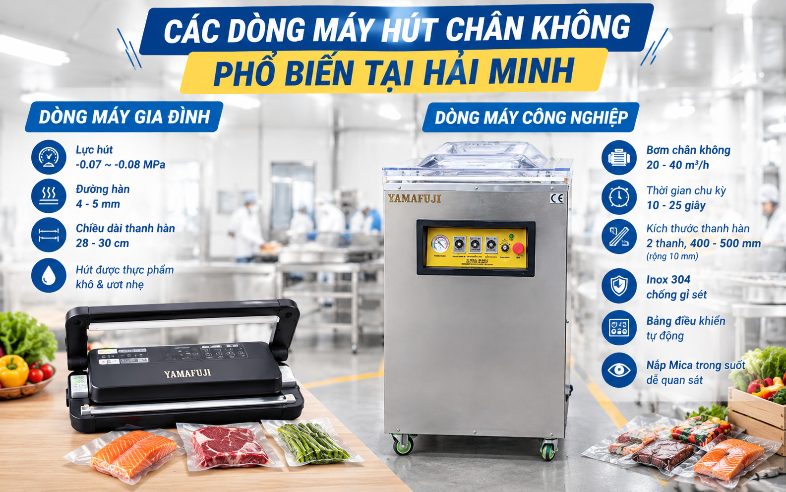 Các dòng máy hút chân không phổ biến tại Hải Minh