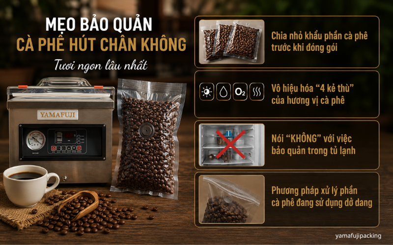 Mẹo bảo quản cà phê hút chân không tươi ngon lâu nhất