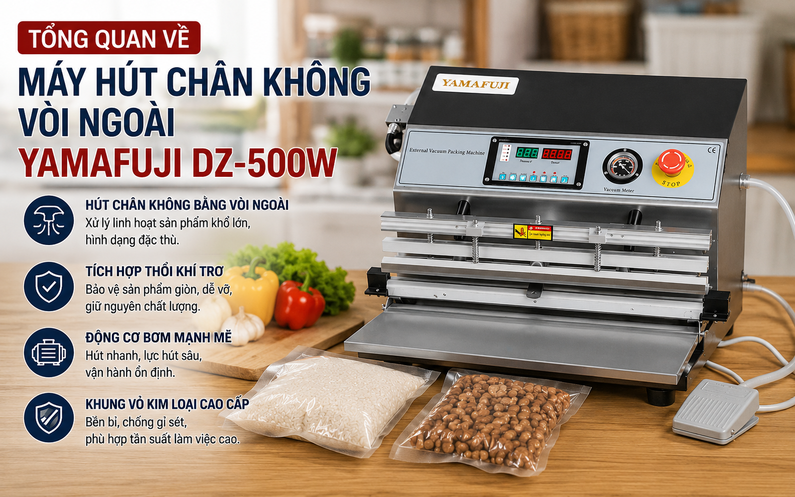 Tổng quan về máy hút chân không vòi ngoài Yamafuji DZ-500W