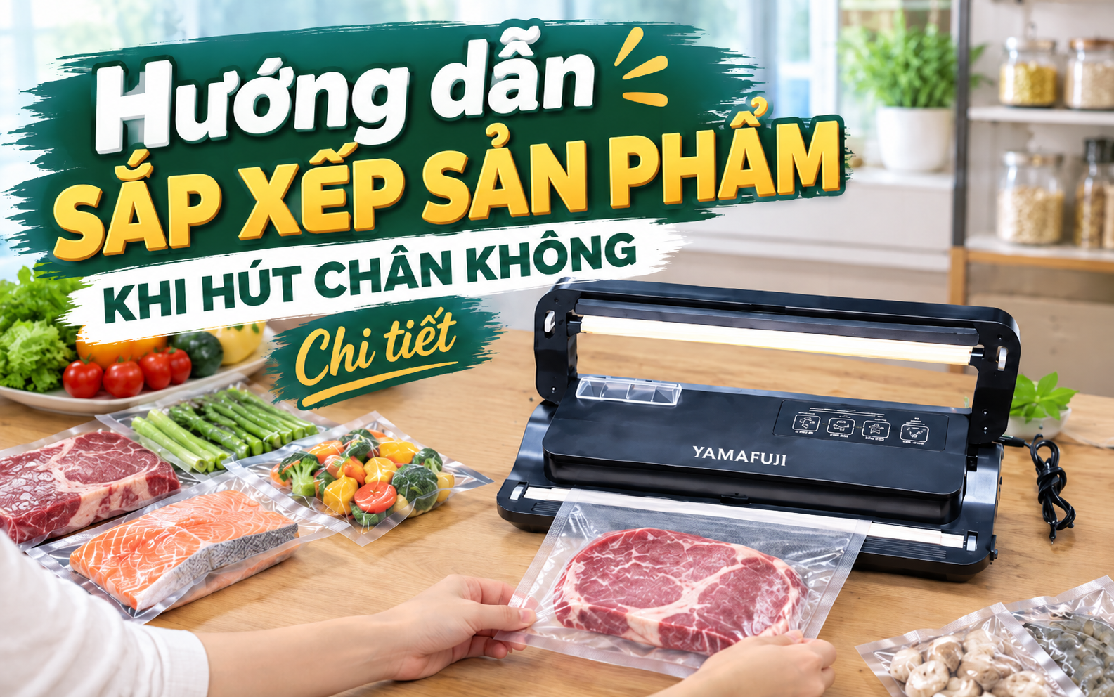 Hướng dẫn sắp xếp sản phẩm khi hút chân không chi tiết