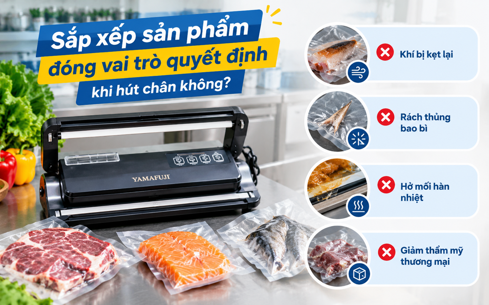  Sắp xếp sản phẩm đóng vai trò quyết định khi hút chân không?