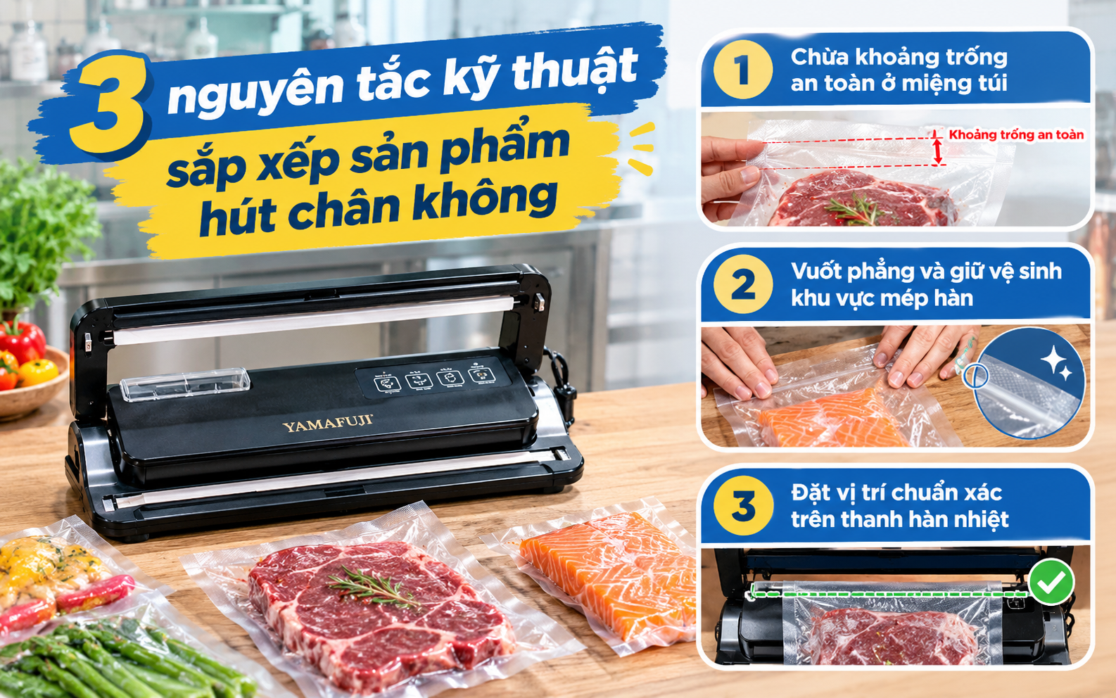 3 nguyên tắc kỹ thuật sắp xếp sản phẩm hút chân không