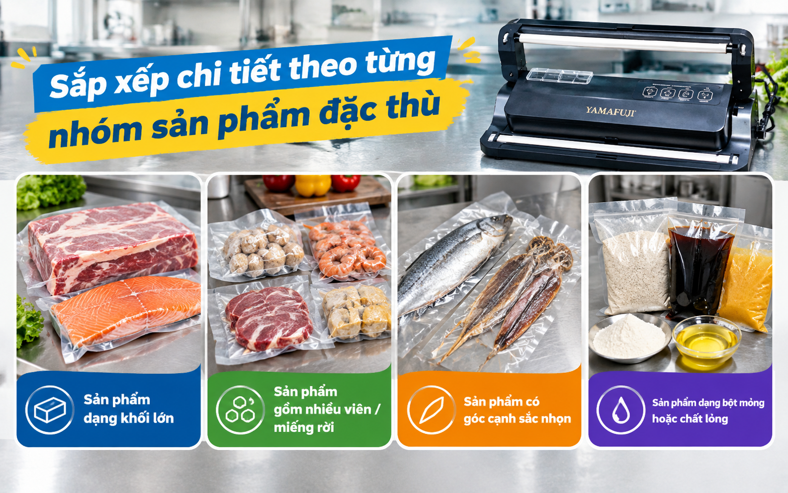 Sắp xếp chi tiết theo từng nhóm sản phẩm đặc thù