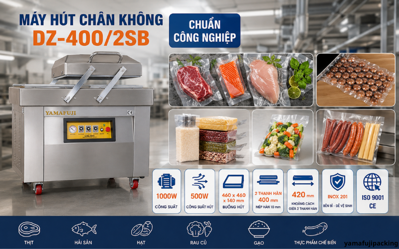 Máy hút chân không chuẩn công nghiệp DZ-400/2SB