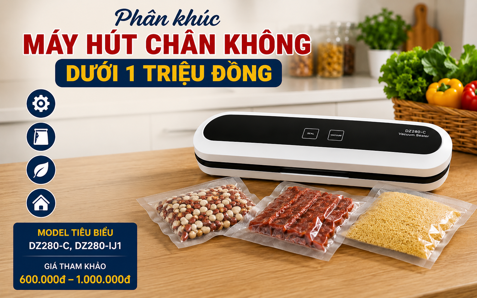 Phân khúc máy hút chân không dưới 1 triệu đồng