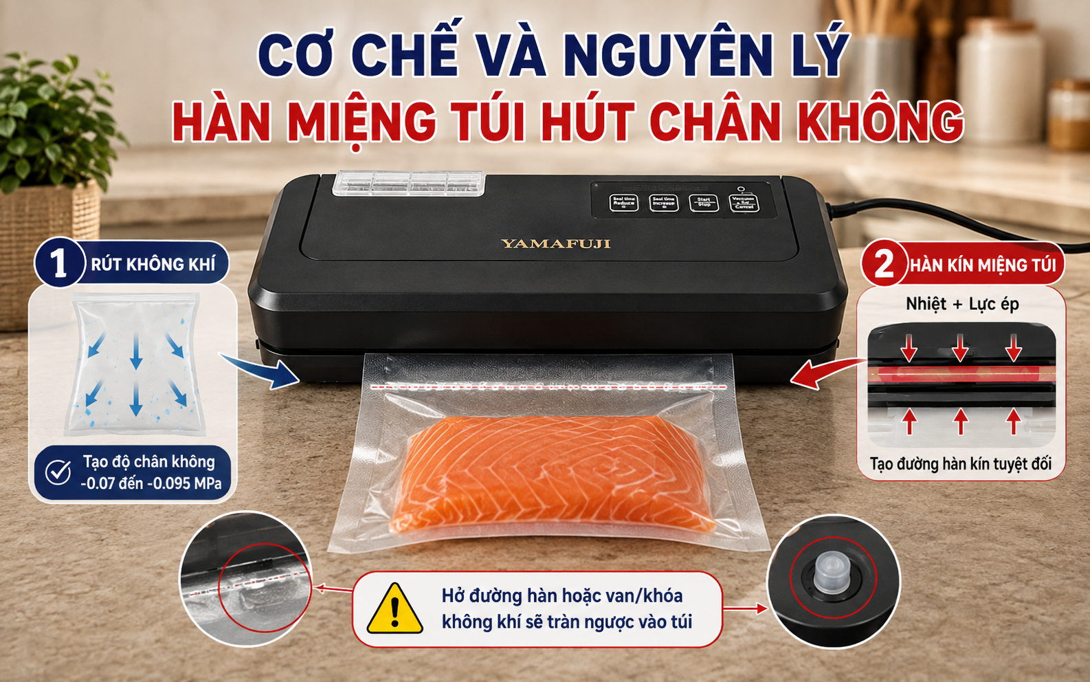 Cơ chế và nguyên lý hàn miệng túi hút chân không